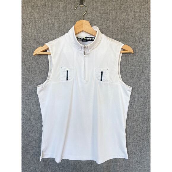 Jamie Sadock White Sleeveless Collared Golf Top - Women's Size Small - Picture 4 of 10